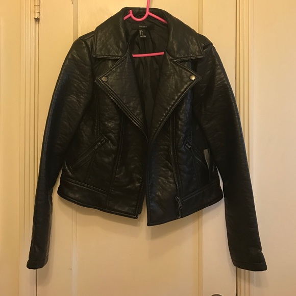 Black leather moto jacket - Picture 1 of 1