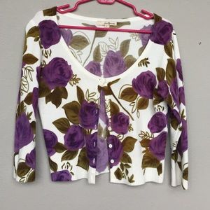 Floral cropped cardigan