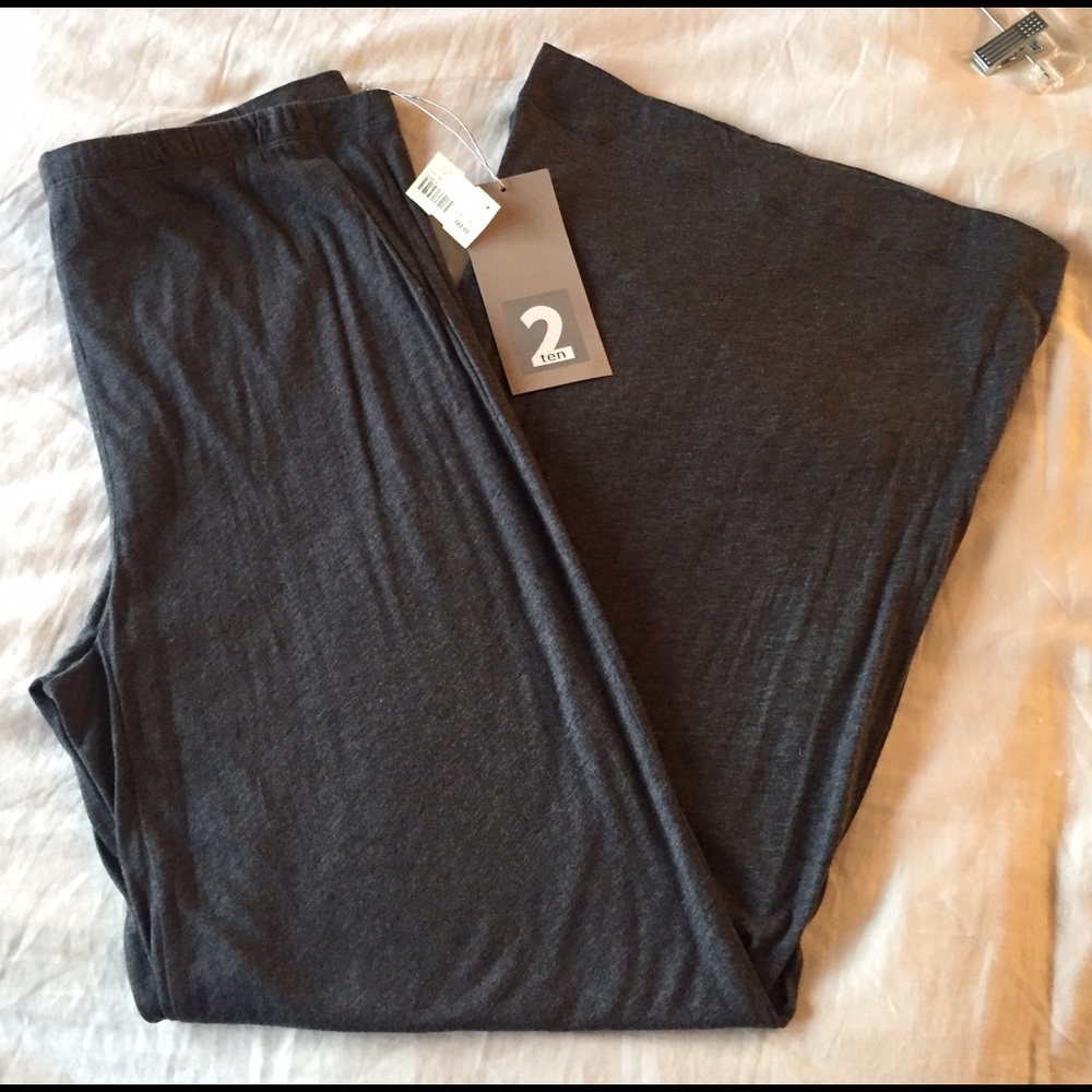 Two-Ten-Ten-Five Wide Leg Jersey Pant in Gray-New