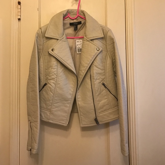 Cream leather moto jacket - Picture 1 of 1