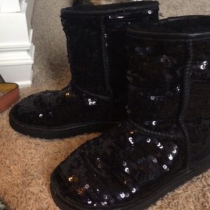 Black sequin UGGs
