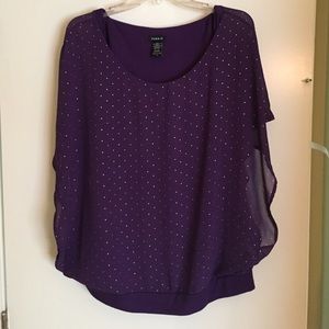 Purple and Gold Dolman Sleeve Top