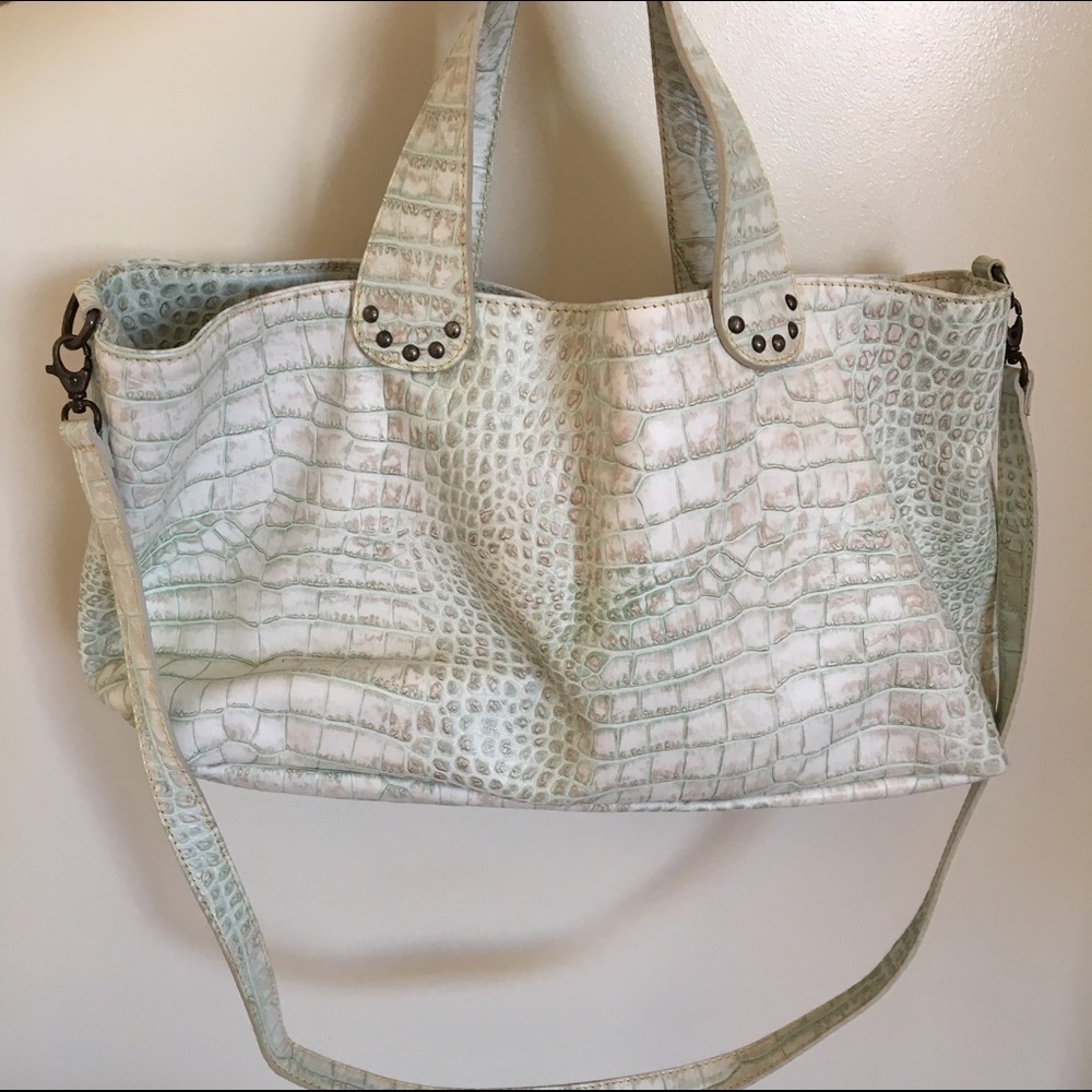 Embossed Leather Bag Weekender Snakeskin