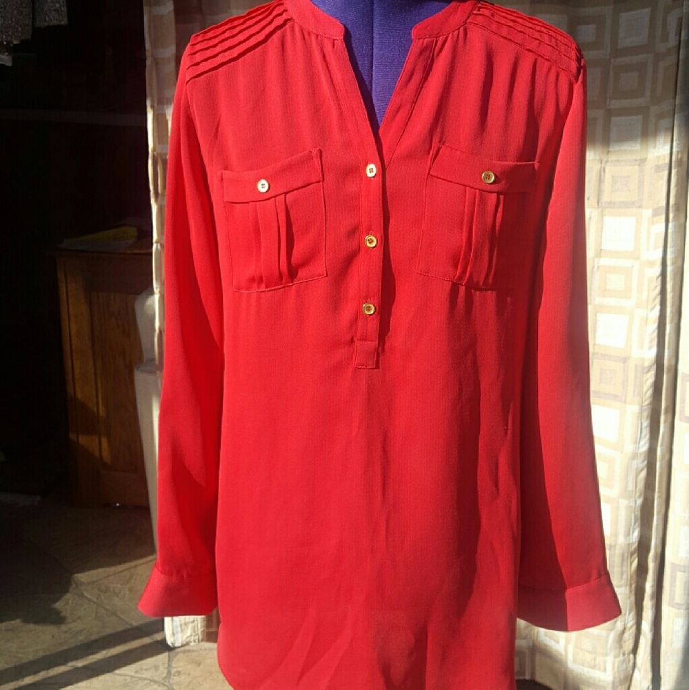 NWOT Sz. O Chico's Top w/ fold up sleeves