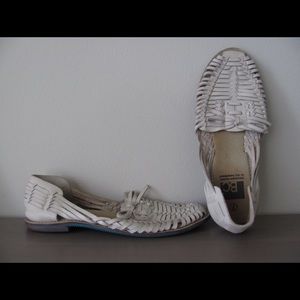 White leather huarache sandals Free People