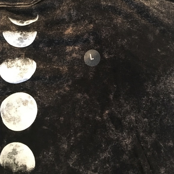 Black w/ White Wash Printed Moon Blouse - Picture 3 of 4