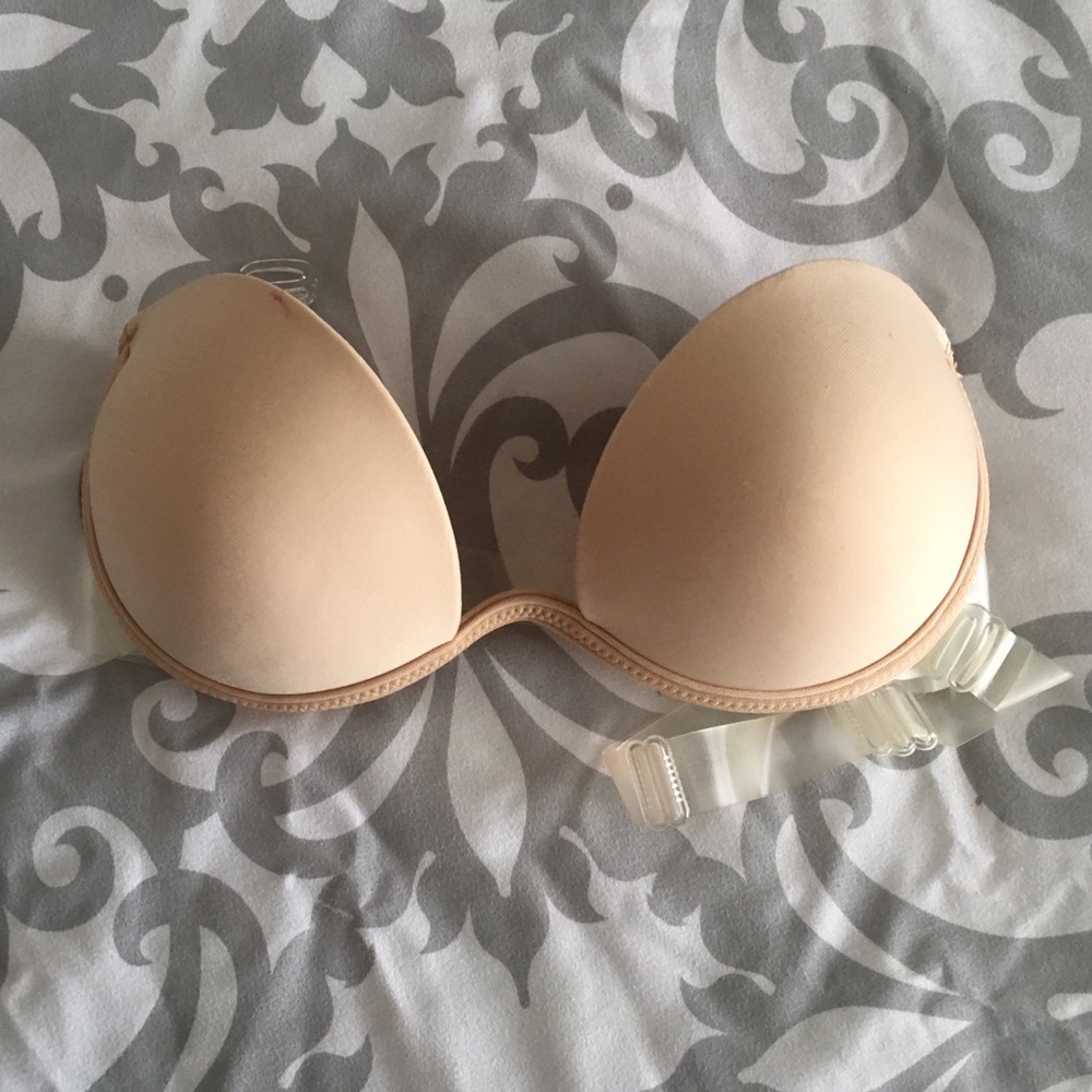 Strapless and backless nude bra