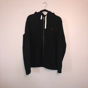 Polo Black Zip-up Hoodie