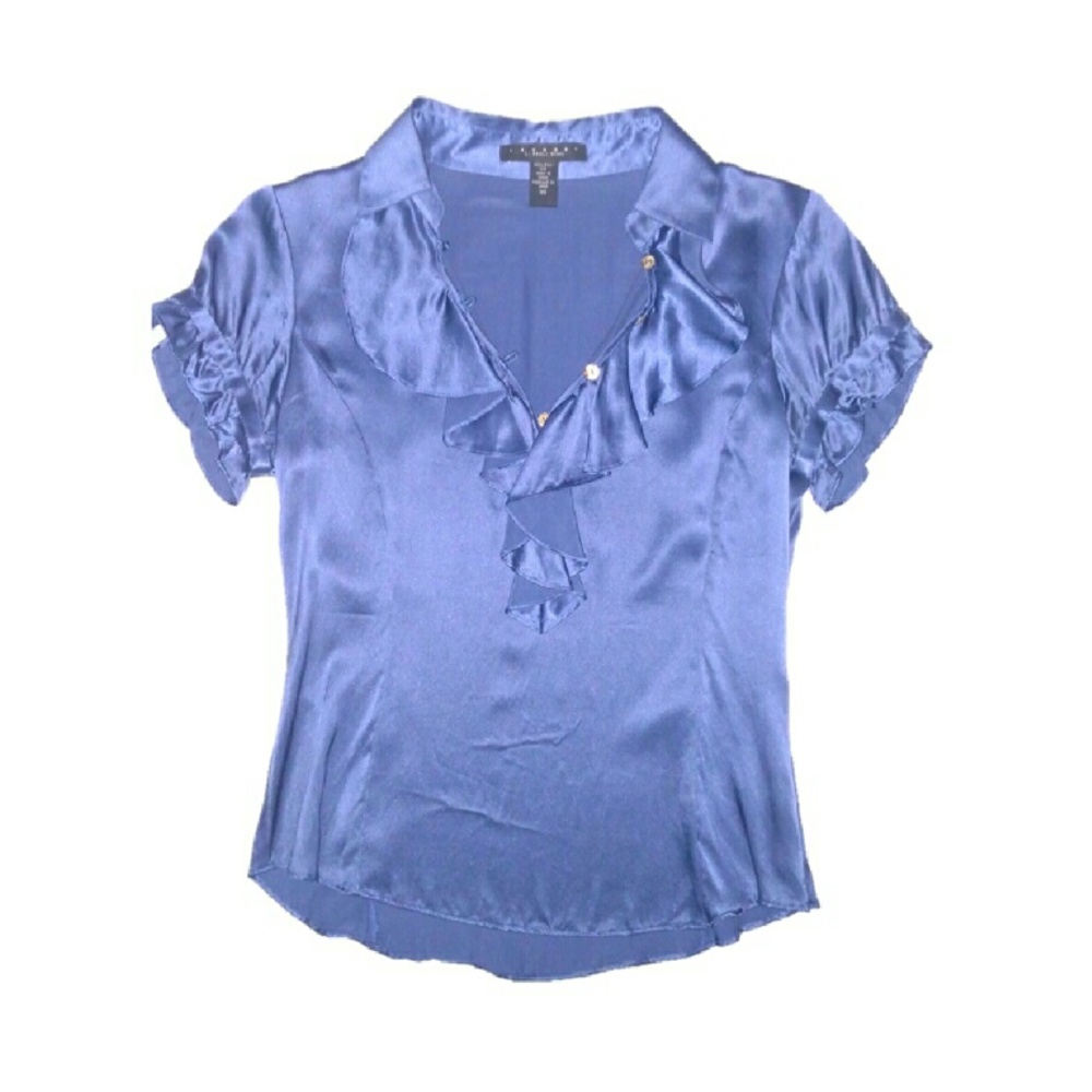 Laundry by Shelli Segal Blue Silk Blouse XS