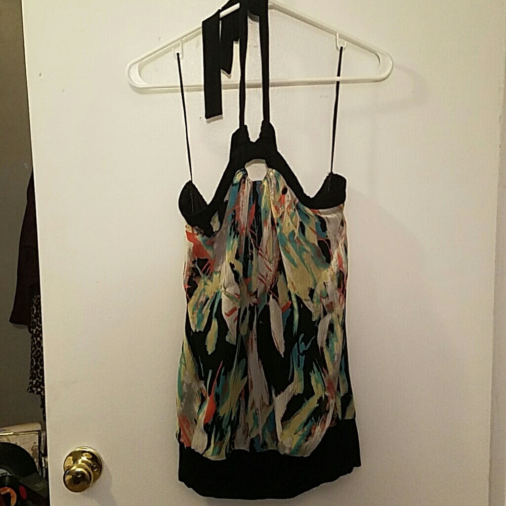 Colorful halter top style blouse