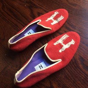 Hadleighs red flats. Worn only once!