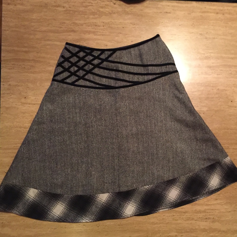 Mix Nouveau Herringbone, Plaid, Velvet Flare Skirt