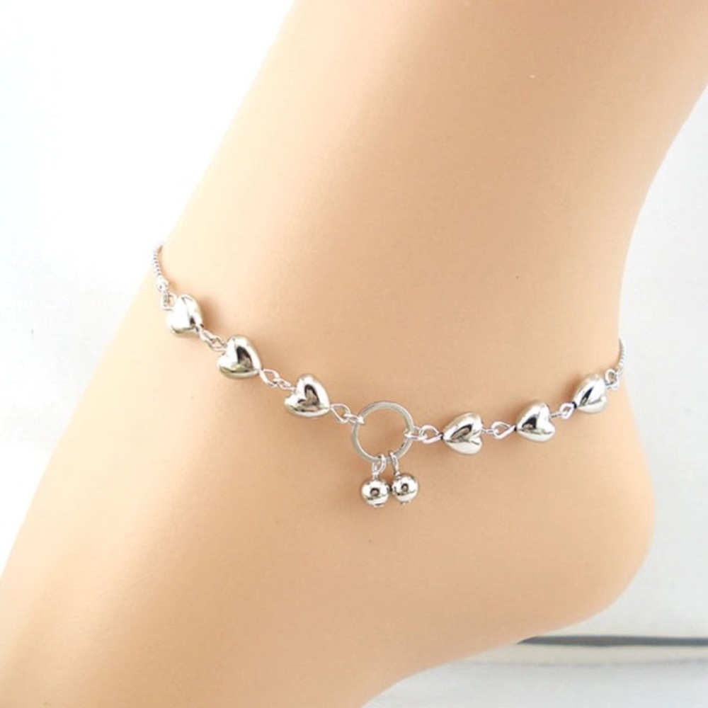 🆕 Silver heart anklet