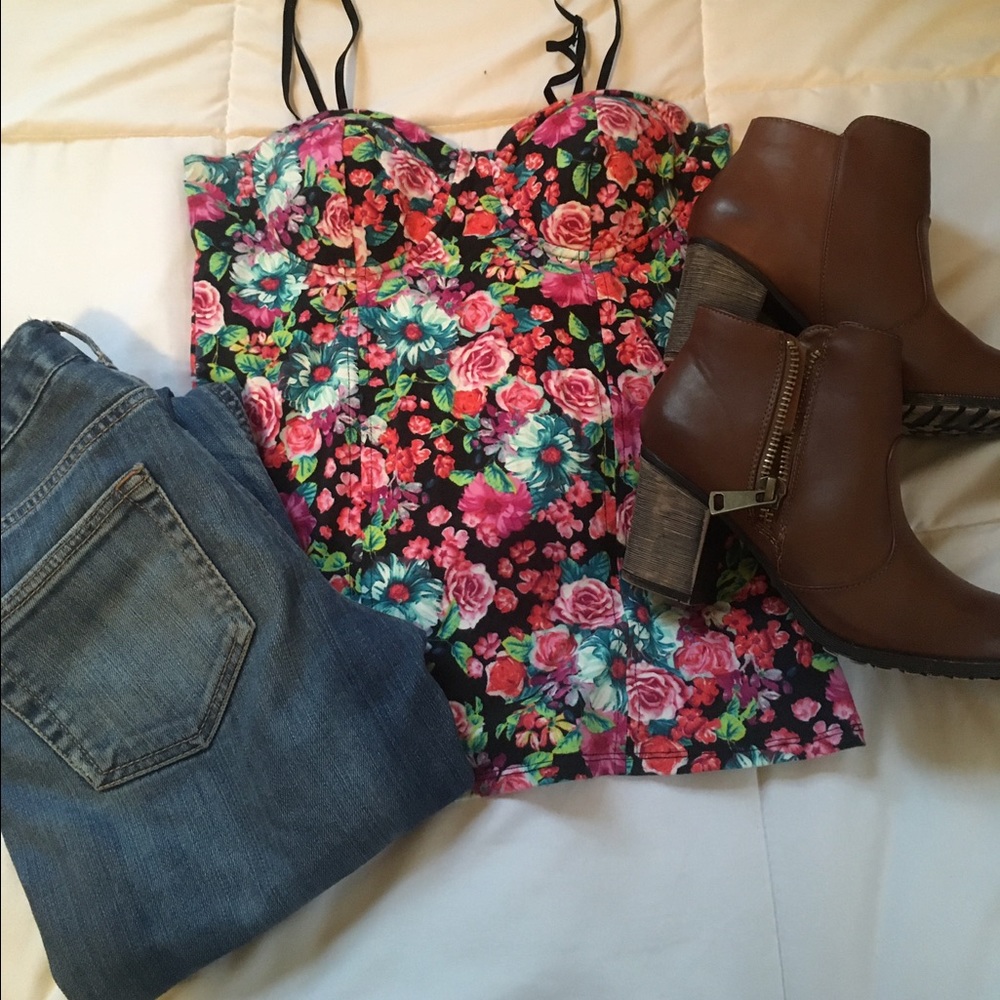 Floral bustier top