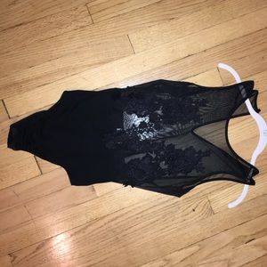 sheer black lace body suit