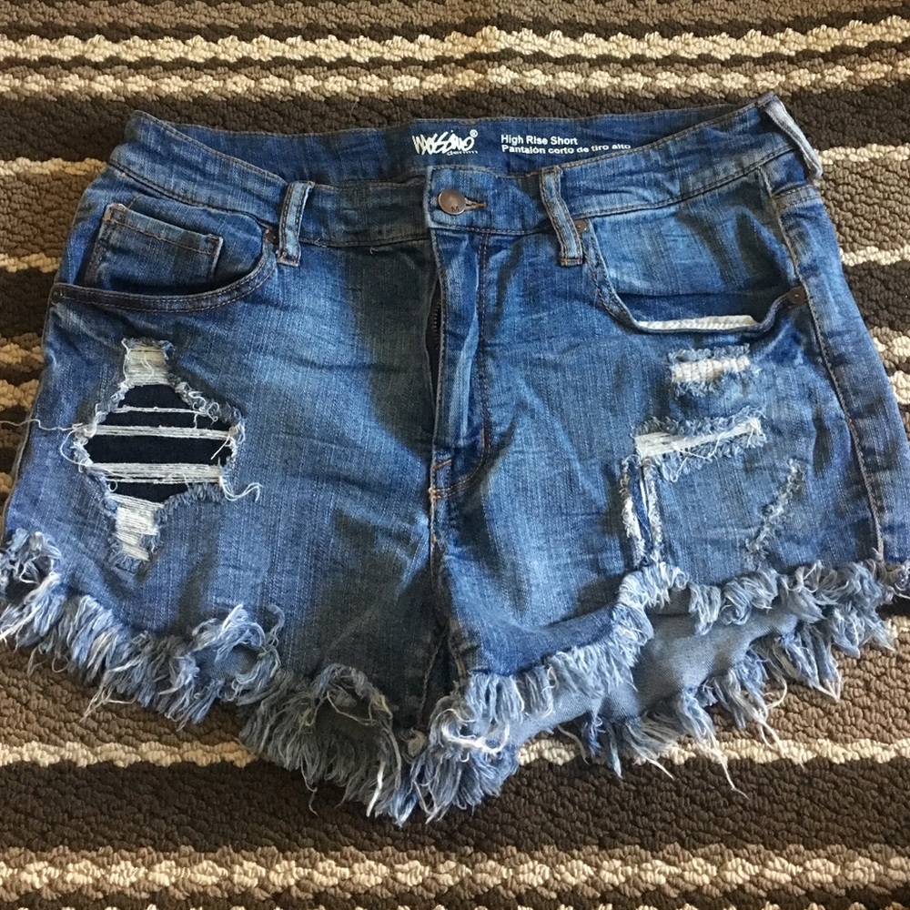 Ripped jean shorts