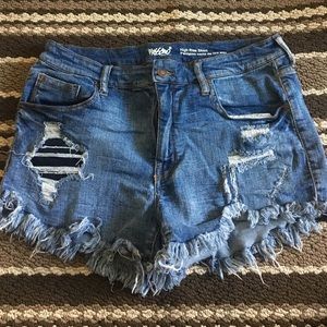 Ripped jean shorts
