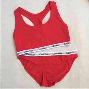 Calvin Klein Red Hot Red Bralette & Bikini Set
