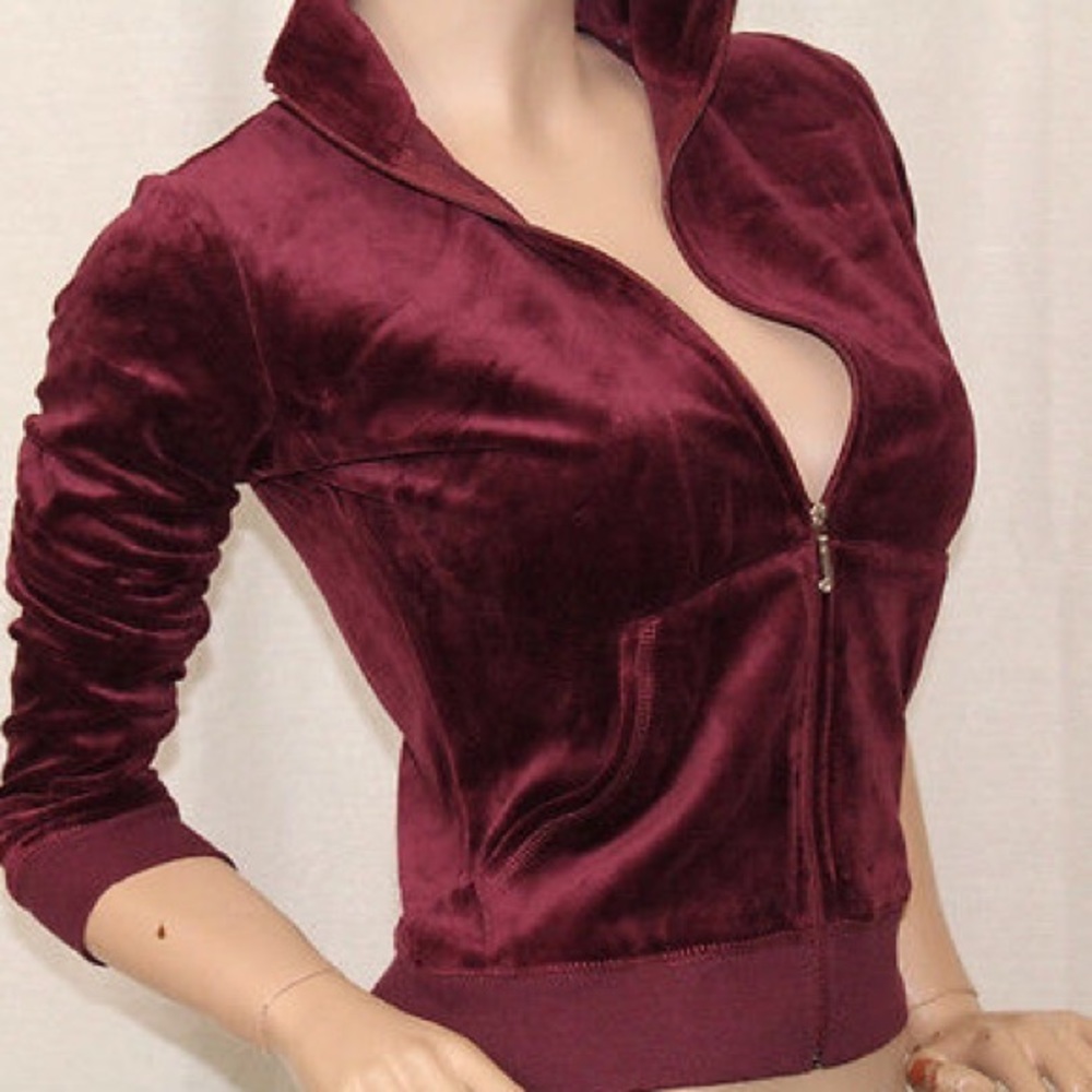 Maroon Juicy Couture Zip-Up hoodie