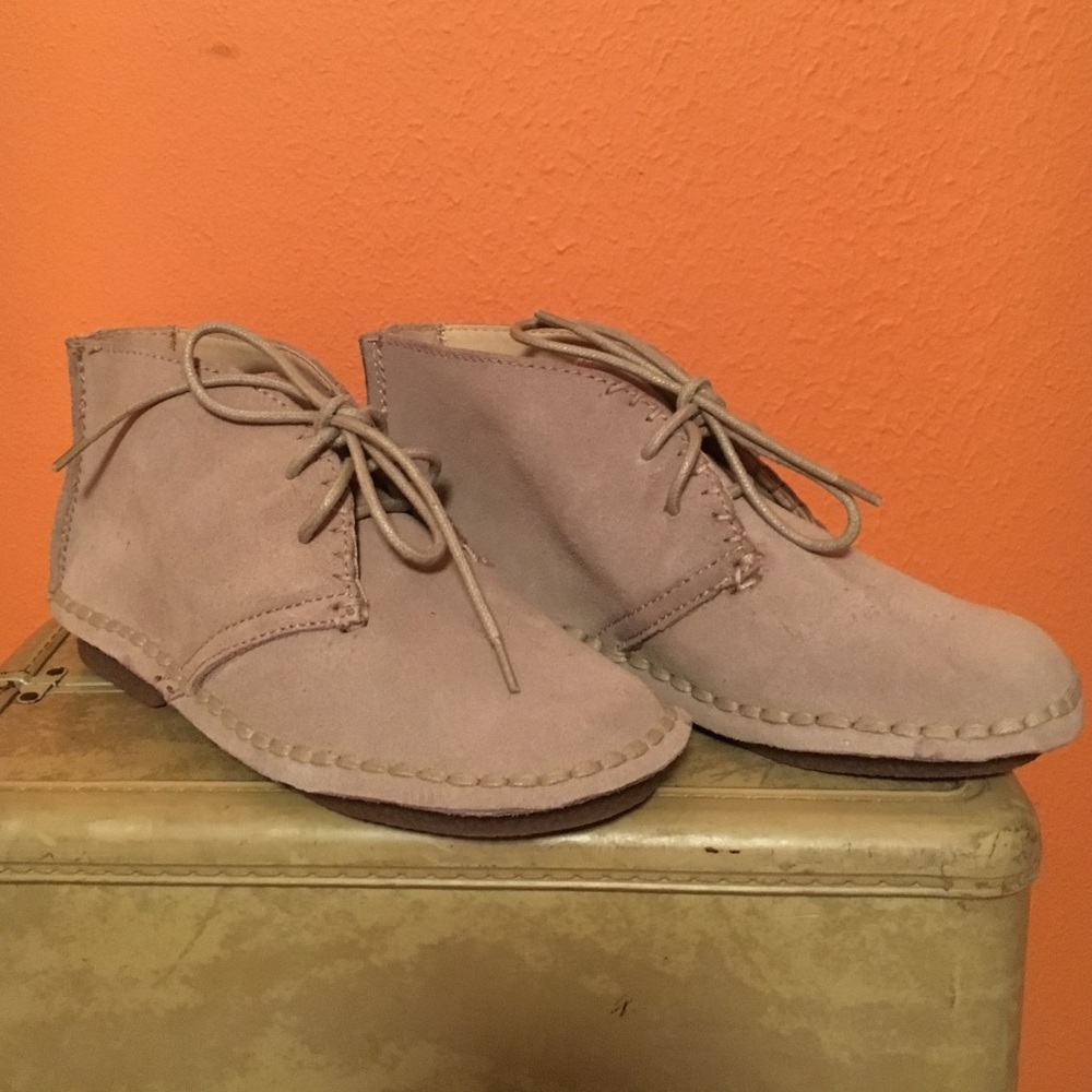 Suede leather lace up moccasin bootie