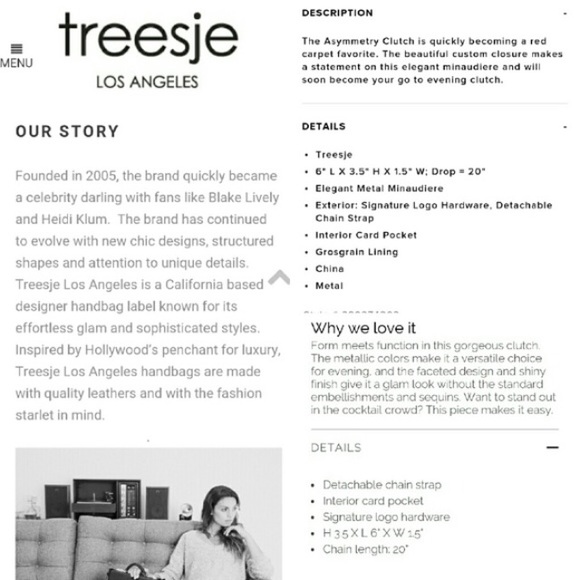 TREESJE Asymmetry Clutch Metal2 High Gloss Gold - Picture 6 of 7