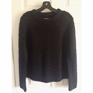 Chunky Knit Black Pullover Sweater