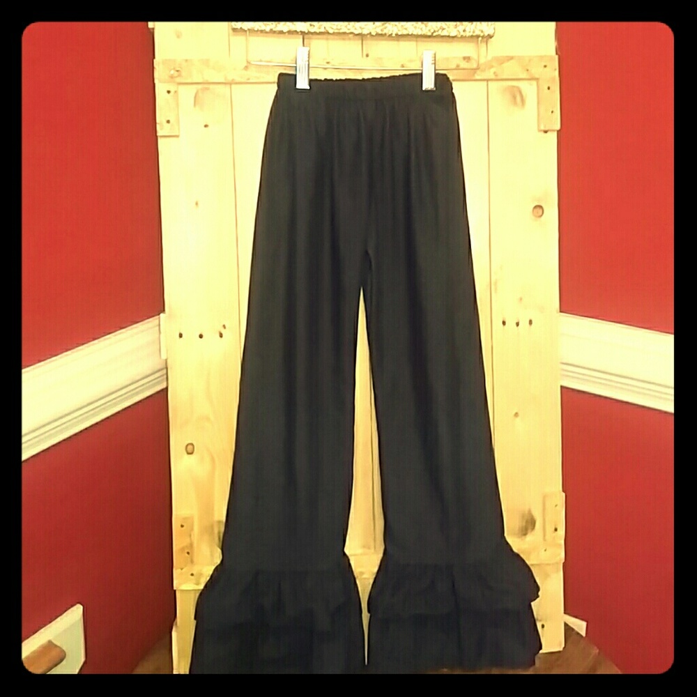 Girls Double Layer Ruffle Pants