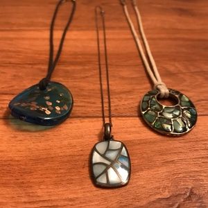 Blue Medallion Necklace Bundle