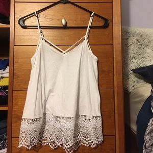 White lace tank