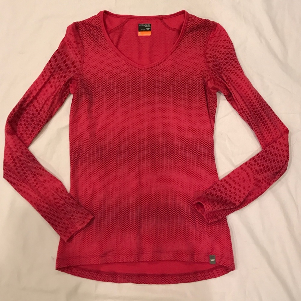 Title Nine Icebreaker Merino 200 pink top Small