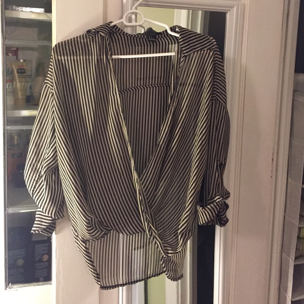 Tan and black striped shirt