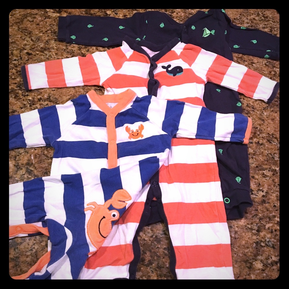Nautical Carter onesie bundle. Super cute, 6M