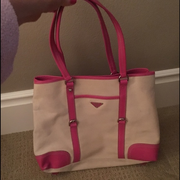 Prada Handbags - Authentic Prada canvas and leather tote bag
