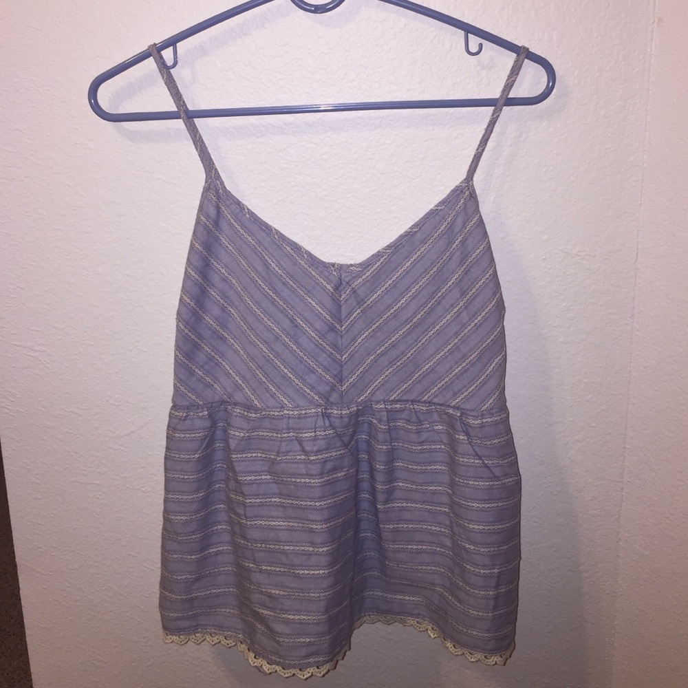 Tank, powder blue with white details