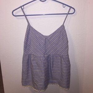 Tank, powder blue with white details