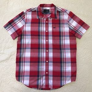 Hurley Men's Red Plaid Shirt