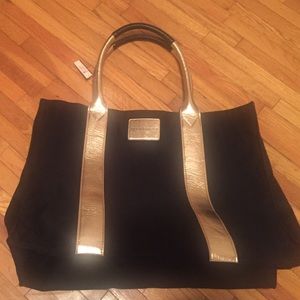 Victoria secret NWT rose gold and black tote