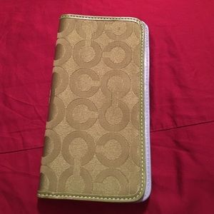 Green Coach check book cover/ Wallet