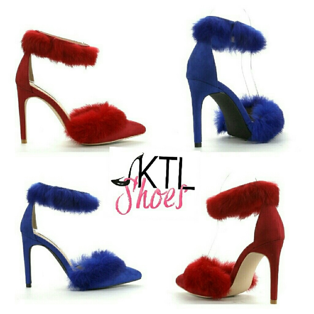 Red Fur Pumps - Picture 3 of 3