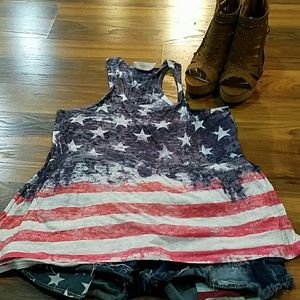 Patriotic American racer back t