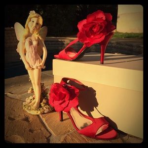 Lulu Townsend Red Sling Back Heels Sz 9.5