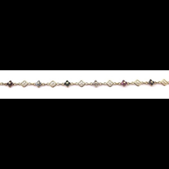 14k Yellow Gold Multi Color Stones Bracelet