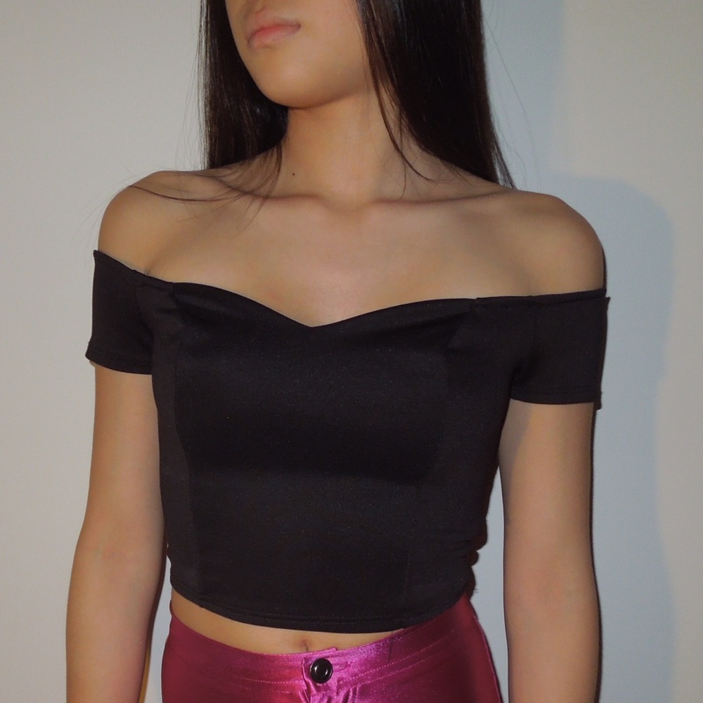 Black off the shoulder top