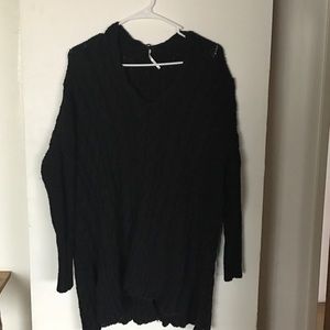 Black Cable Knit Free People Sweater
