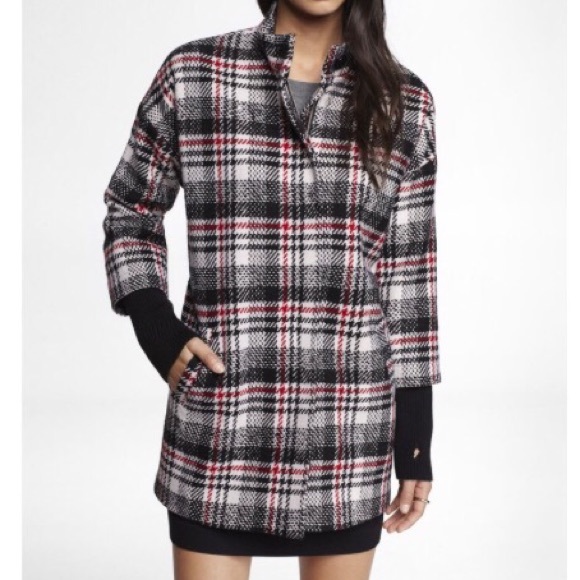 Plaid coat (Express) - Picture 3 of 4
