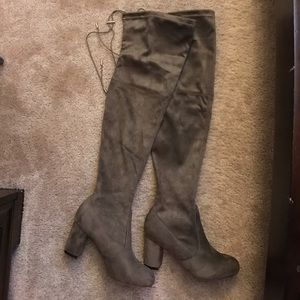 Taupe knee high boots