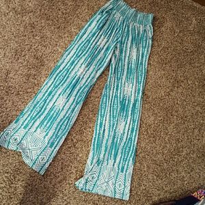 Teal and White Palazo Pants