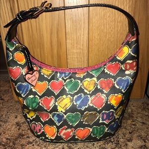 Dooney and Bourke Rainbow Heart Bucket Purse