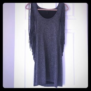 bcbg maxazria silver dress