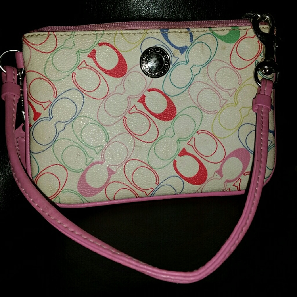 Multicolored Coach wristlet